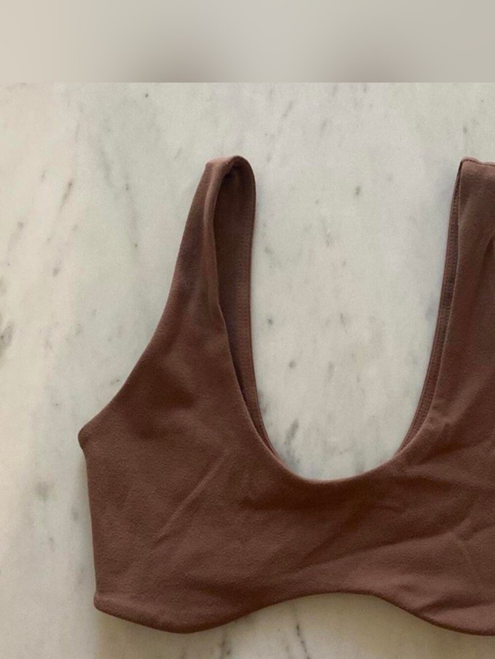 Joah Brown Contour Bra In Sueded Mocha, Sz XS/S - Picture 7 of 7